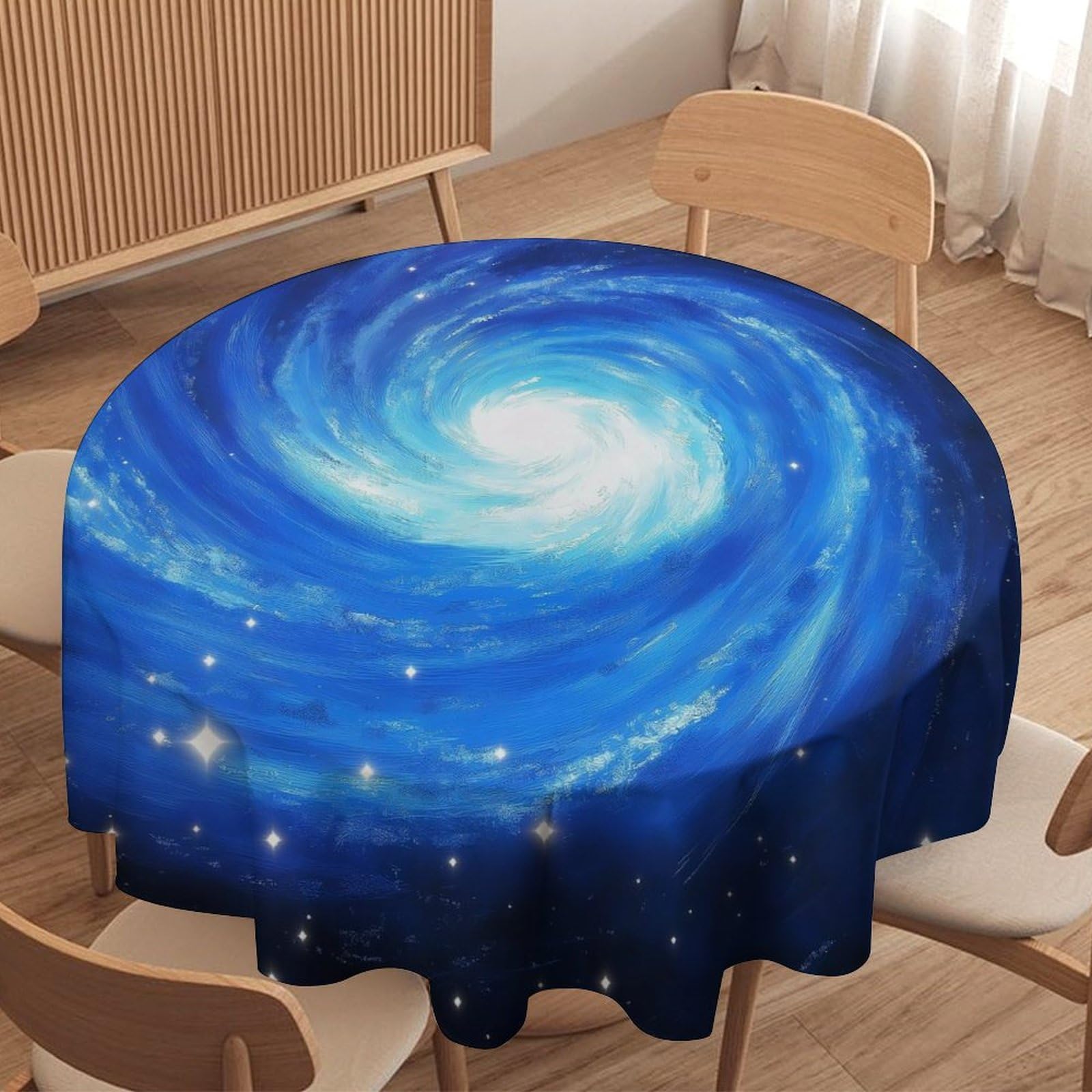 ORDOBO 3D Printed Tablecloth - Starry Sky Pattern Fashion Table Protect Cover Waterproof Wipeable For Kitchen Dinner Garden Dining Home Decoration 152X152Cm