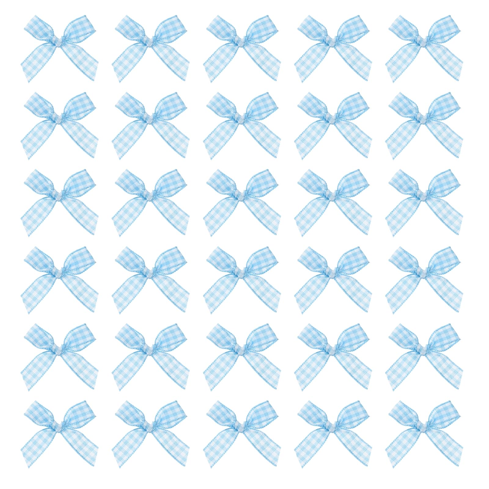 uxcell 200pcs Mini Gingham Ribbon Bows 2 Inch Small Tiny Checkered Plaid Ribbon Bow for Sewing Crafts, Hair Accessories, Gift Box Ornament, Festival,