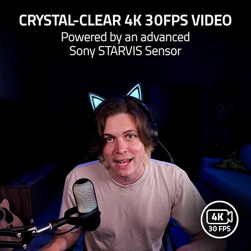 Miniatura 2 de Cámara web para streaming Razer Kiyo V2: 4K 30 FPS, 1080p 60 FPS - Encuadre automático con IA - Micrófono incorporado - Lente de ángulo ultra amplio