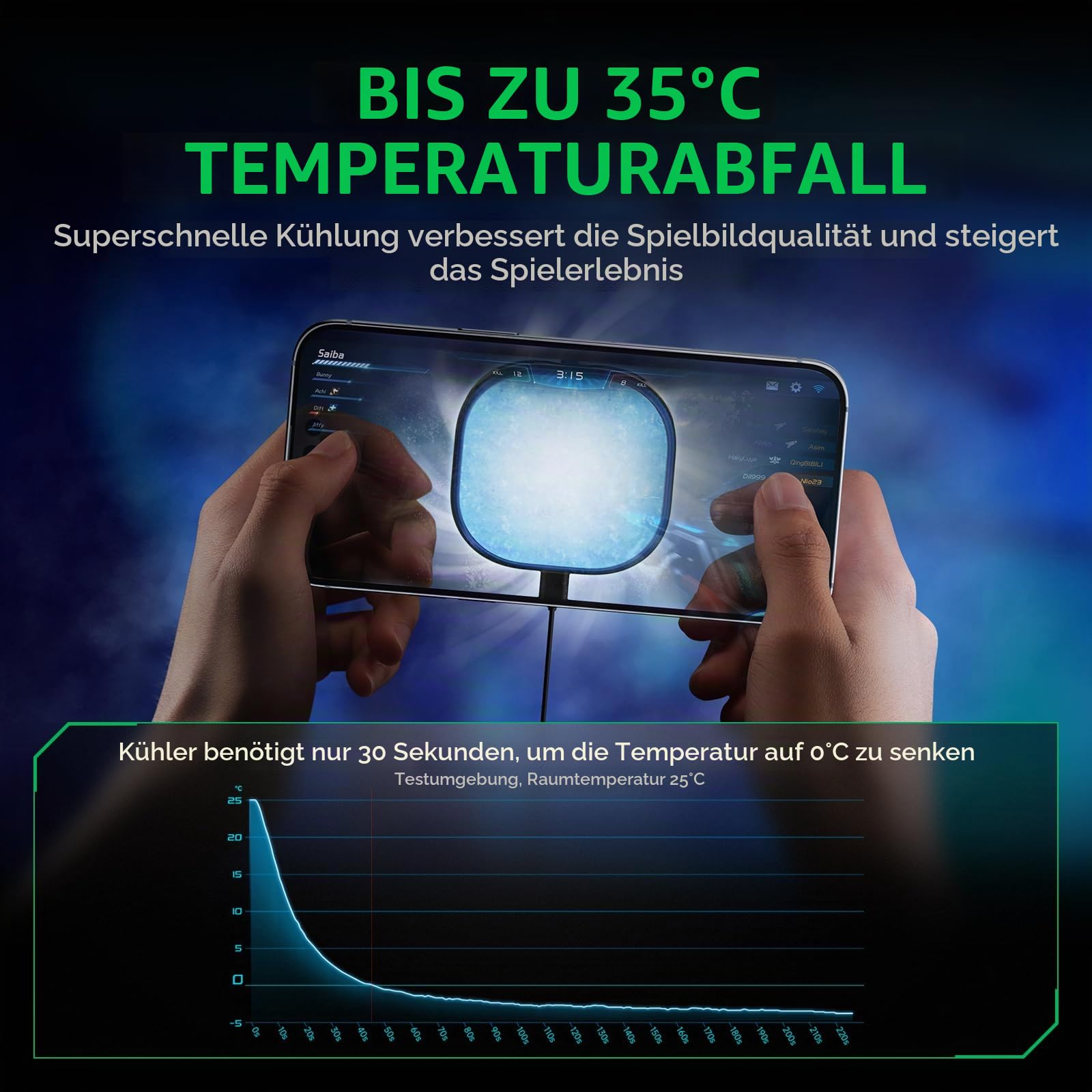 Black Shark Magnetischer Handy-Kühlerhandy kühler gaming, RGB-Ventilator, tragbarer leichter Handy-Kühlventilator, Handy-Heizkörper mit größerem Kühlbereich für Handy/Tablet/iPad (schwarz)