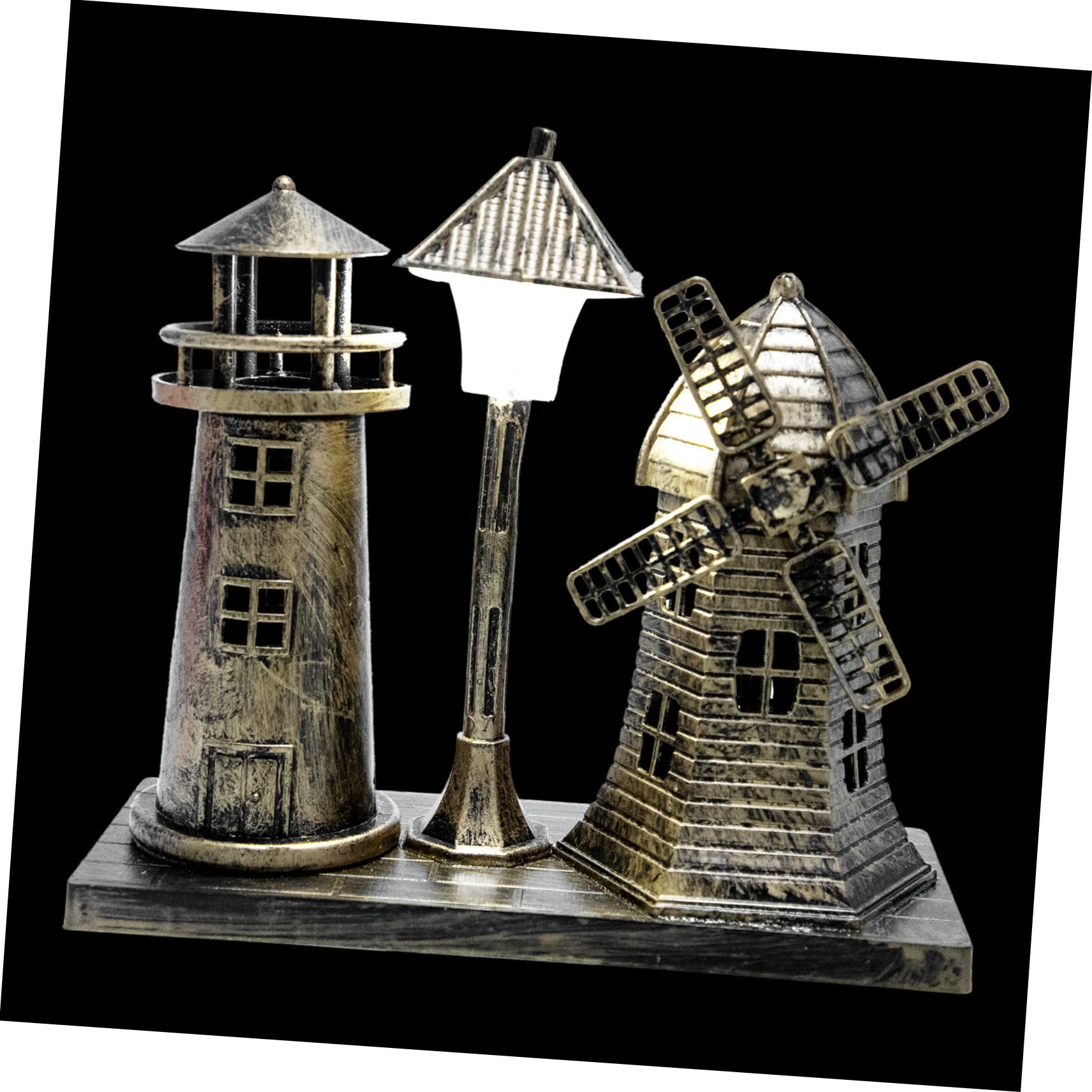 JECOMPRIS Lighthouse Tabletop Lamp Vintage Decorative Lamp with Unique Street Light Design for Bedroom Living Room for Holidays and Special Occasions