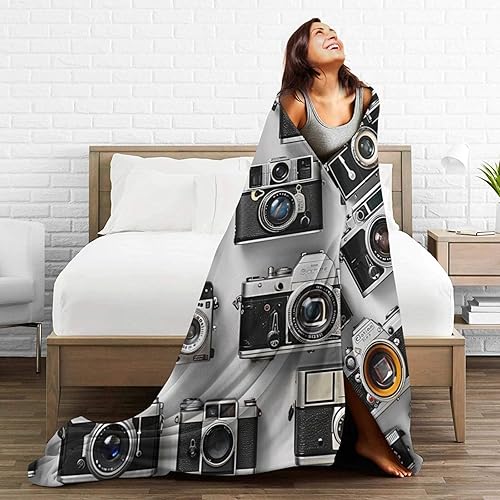 Miniatura 5 de Retro Cool Camera Collection - Manta de franela estampada de 30 x 40 pulgadas, manta ligera y cálida para sofá, cama, oficina, decoración del hogar