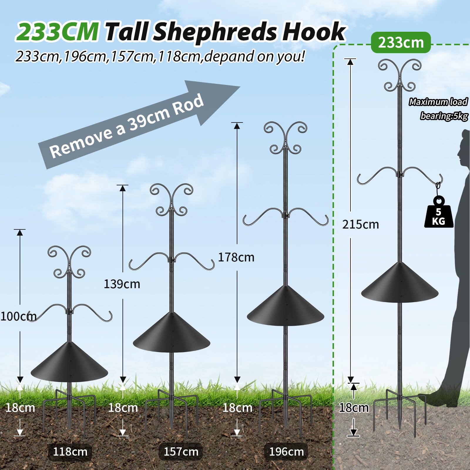 Bird Feeder Pole Stand Squirrel Proof - Image 2