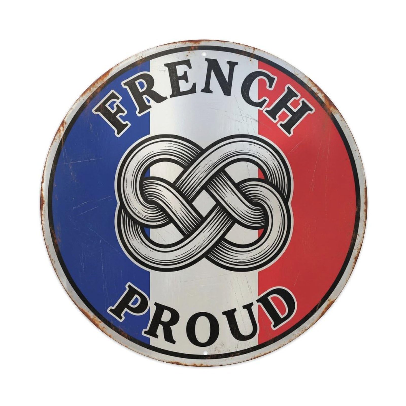 Olhnbad Style French Proud Knot Heraldry Heritage Emblem Metal Tin Sign