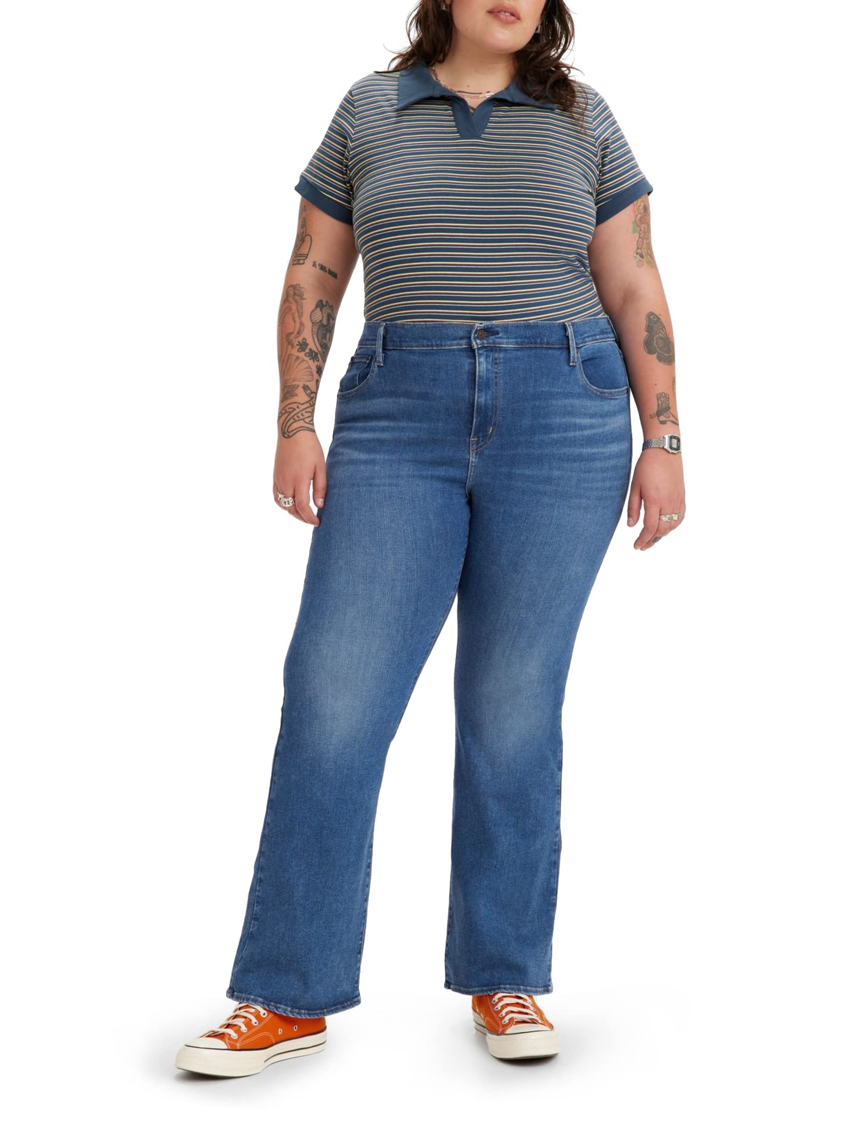 Levi's 726 High Rise Flare Women's Jeans, Medium Indigo Worn In, 25W / 32L