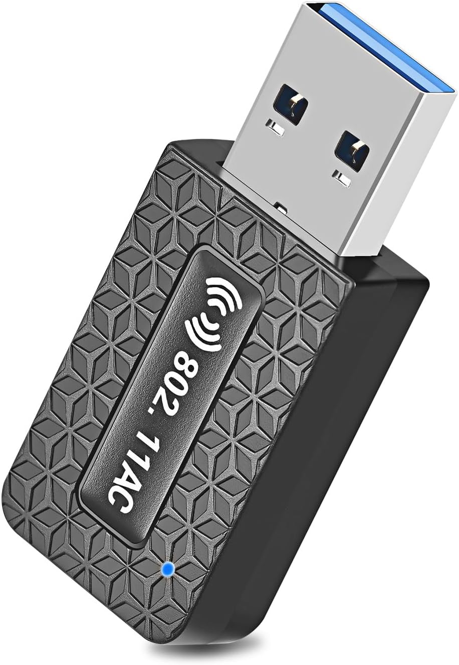 1300Mbps Wireless WiFi Adapter for PC, USB 3.0 Wi-Fi Dongle AC Mini Network Adapters 802.11ac 2.4GHz/5GHz Built-in Antenna for Windows 11/10/7/8/8.1/XP Mac OS 10.6-10.15(gray)