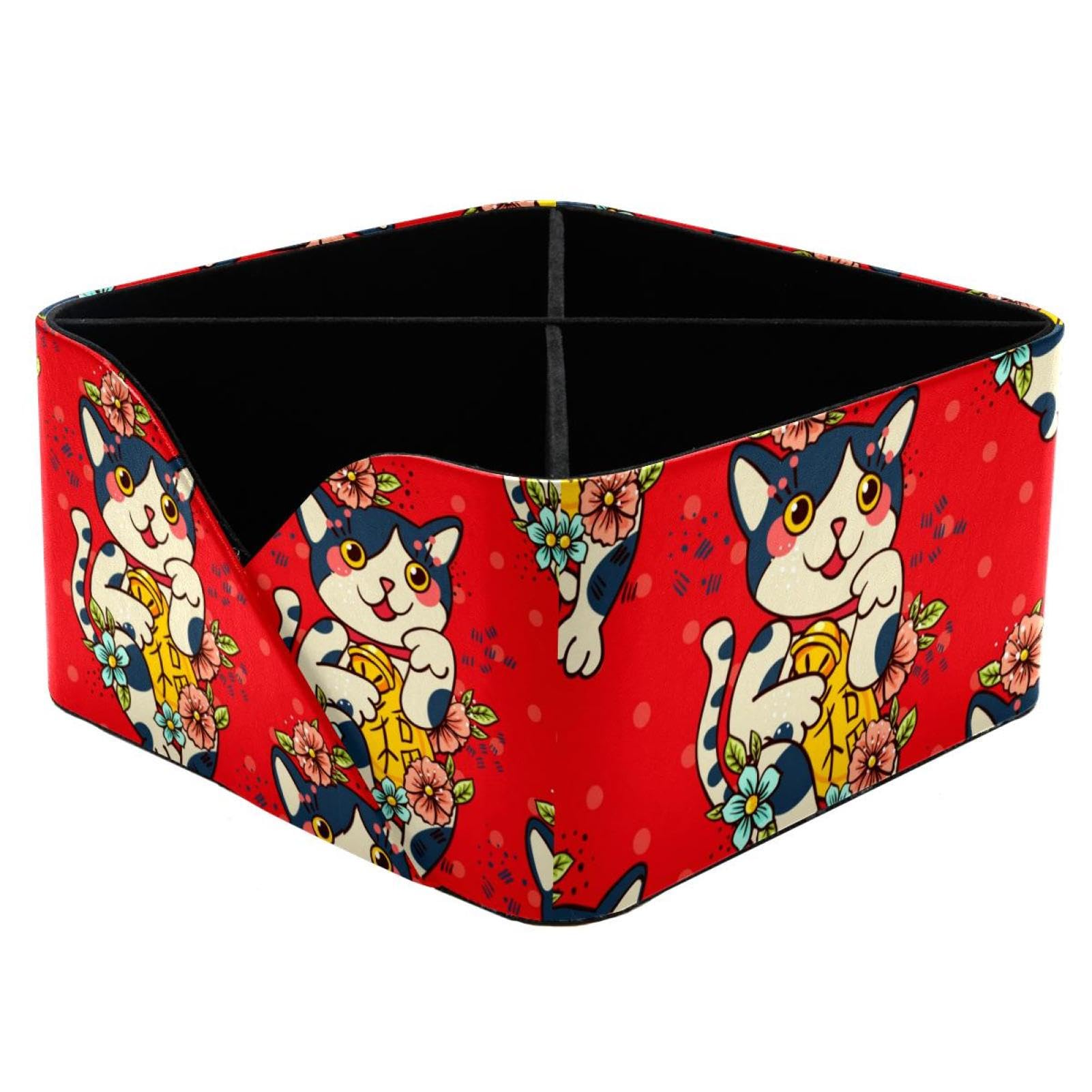 Organiseur de bureau Maneki Neko japonais à 4 compartiments pour stylos