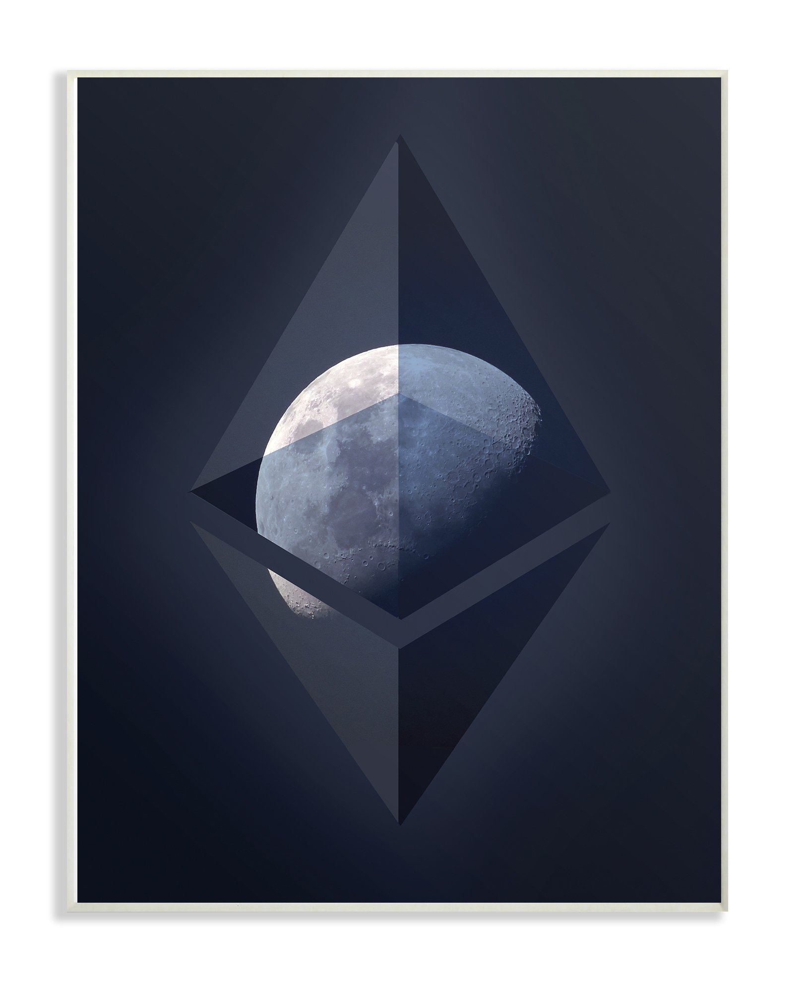 Stupell IndustriesThe Home Decor Collection Ethereum On The Moon Wall Plaque Art, 10 x 0.5 x 15, Proudly Made in USA