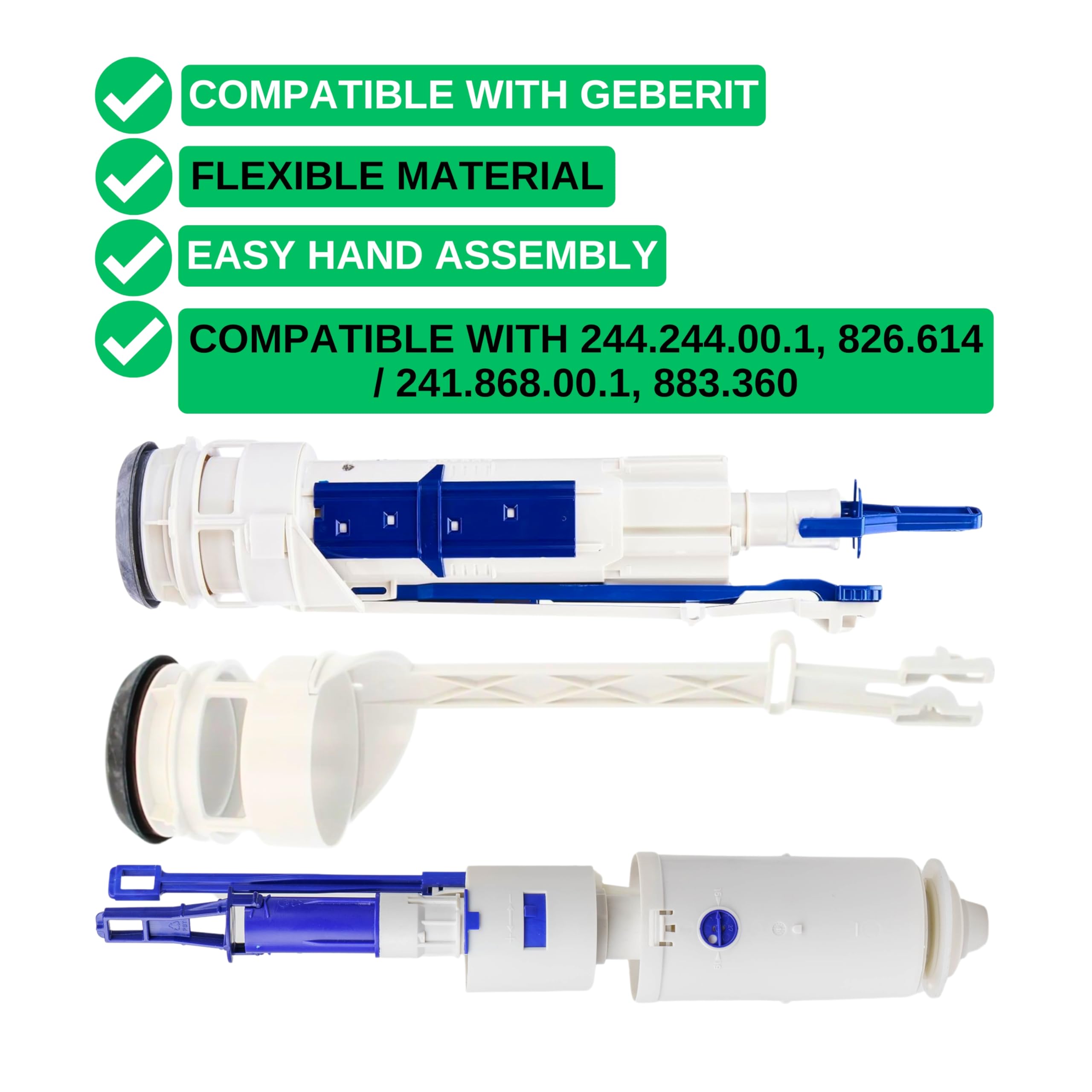 Bassin and Lifter Bell Seal Set, 2 Pack, Replacement for Item No.  244.244.00.1, 826.614, 241.868.00.1, 883.360, Compatible with Geberit Type  212 Flush Valve, Flat Seal Basin Sealing Ring UP Cistern : Amazon.sg:  Automotive