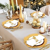 Vista 84 de Tanlade 50 Pcs 13 Inch Charger Plates Bulk Round Wedding Chargers Plastic Dinner Plates for Table Setting Wedding Party Decoration (Gold)