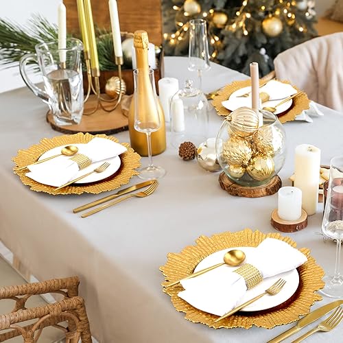 Miniatura 6 de Uiifan 150 platos de carga a granel de 13 pulgadas de plástico para arrecife de arrecife de 13 pulgadas, cargadores de borde con volantes mate para