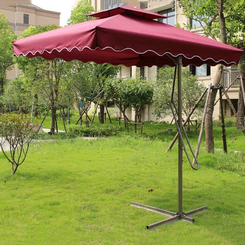 Parasol Garden Patio Umbrella Patio Canopy Parasol Outdoor Cantilever 2.2 2.2M Banana Umbrella For Balcony Terrace Beach, Square Offset With Crank And
