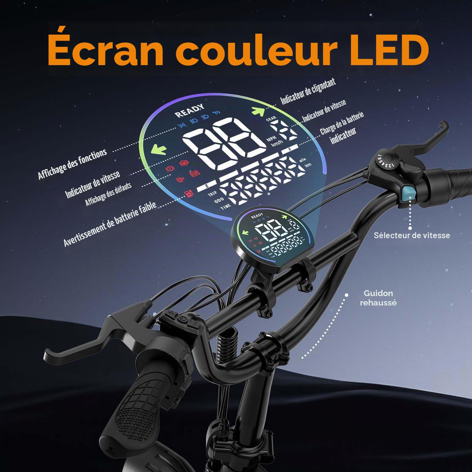 URLIFE T5 Vélo électrique pour homme, 20" Fatbike pliable avec batterie amovible 48 V 13 Ah, portée de 80 à 100 km, suspension complète, 7 vitesses, pour ville et terrain
