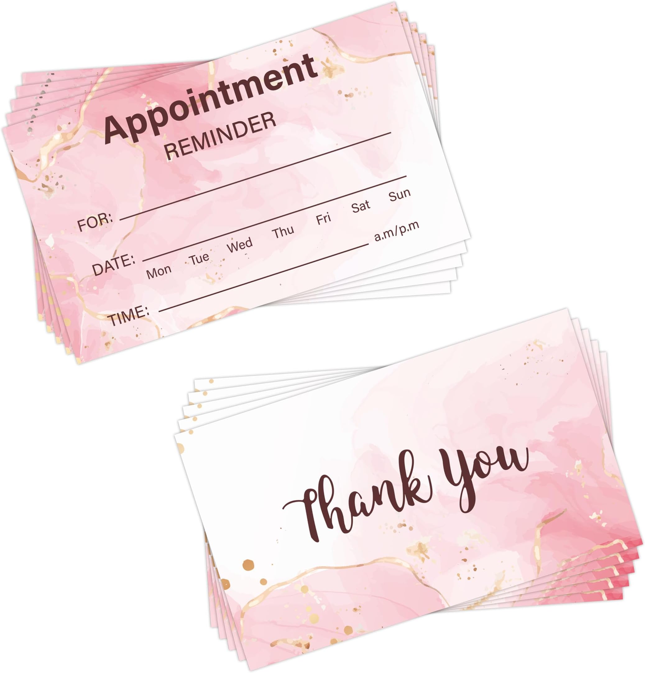 240PCS Appointment reminder cards Pink ink style for Business Hair Salon Dental Office Nail Spa Massage Dog Grooming Restaurant Supplies 3.54x2inch