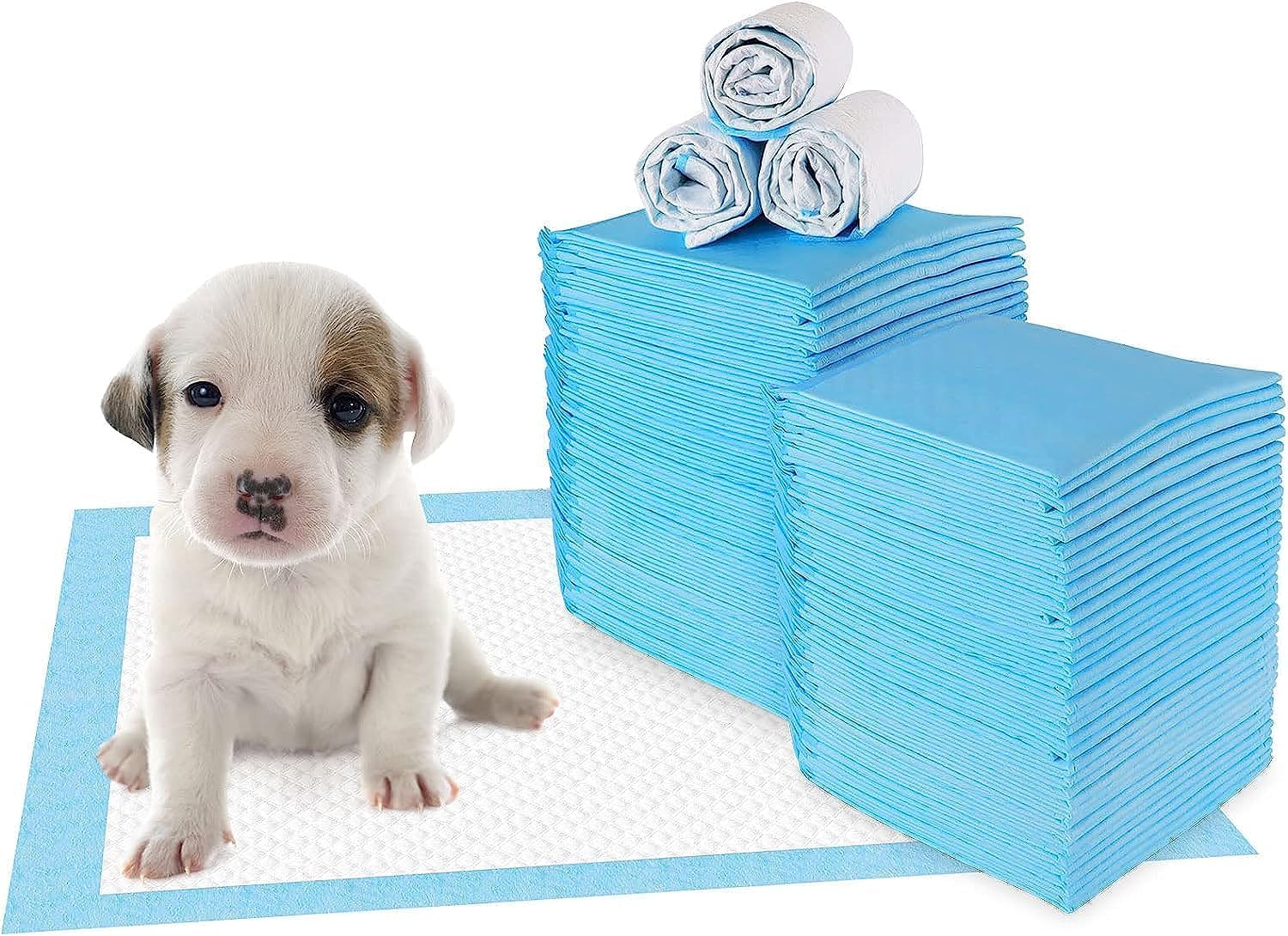 100 PACK Puppy Training Pads for Dog Pet Pee Absorbent Toilet Pee Wee Mat Anti Slip Leakproof (100 PACK-45 * 33CM)