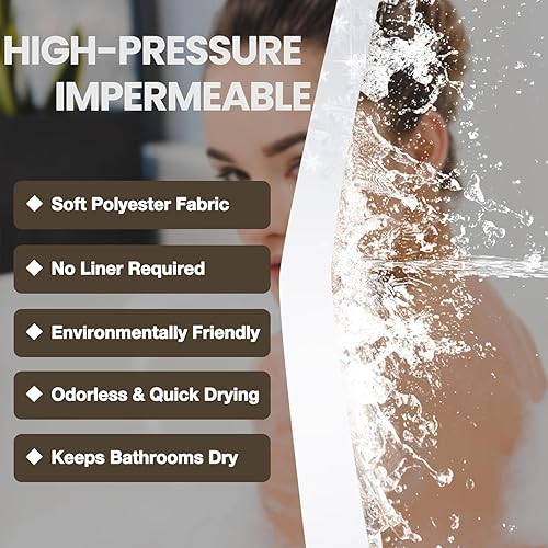 Miniatura 7 de Cortina de ducha de invierno con temática navideña, diseño de copos de nieve, cortina de baño de 72 x 72 pulgadas, tela de poliéster impermeable con