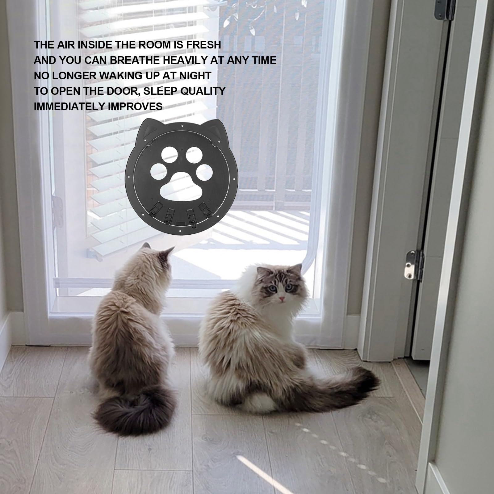 Katzenklappe Fliegengittertür Sonwaha Katzentür Katzenklappe für Fliegengitter Abschließbar Automatischen Verschluss Katzentür Balkontür für Katzen&kleine Hunde(Schwarz)