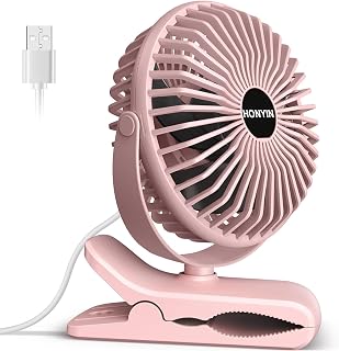 HONYIN Mini Ventilator mit Clip, 720 Grad Drehung Kleiner USB Ventilator