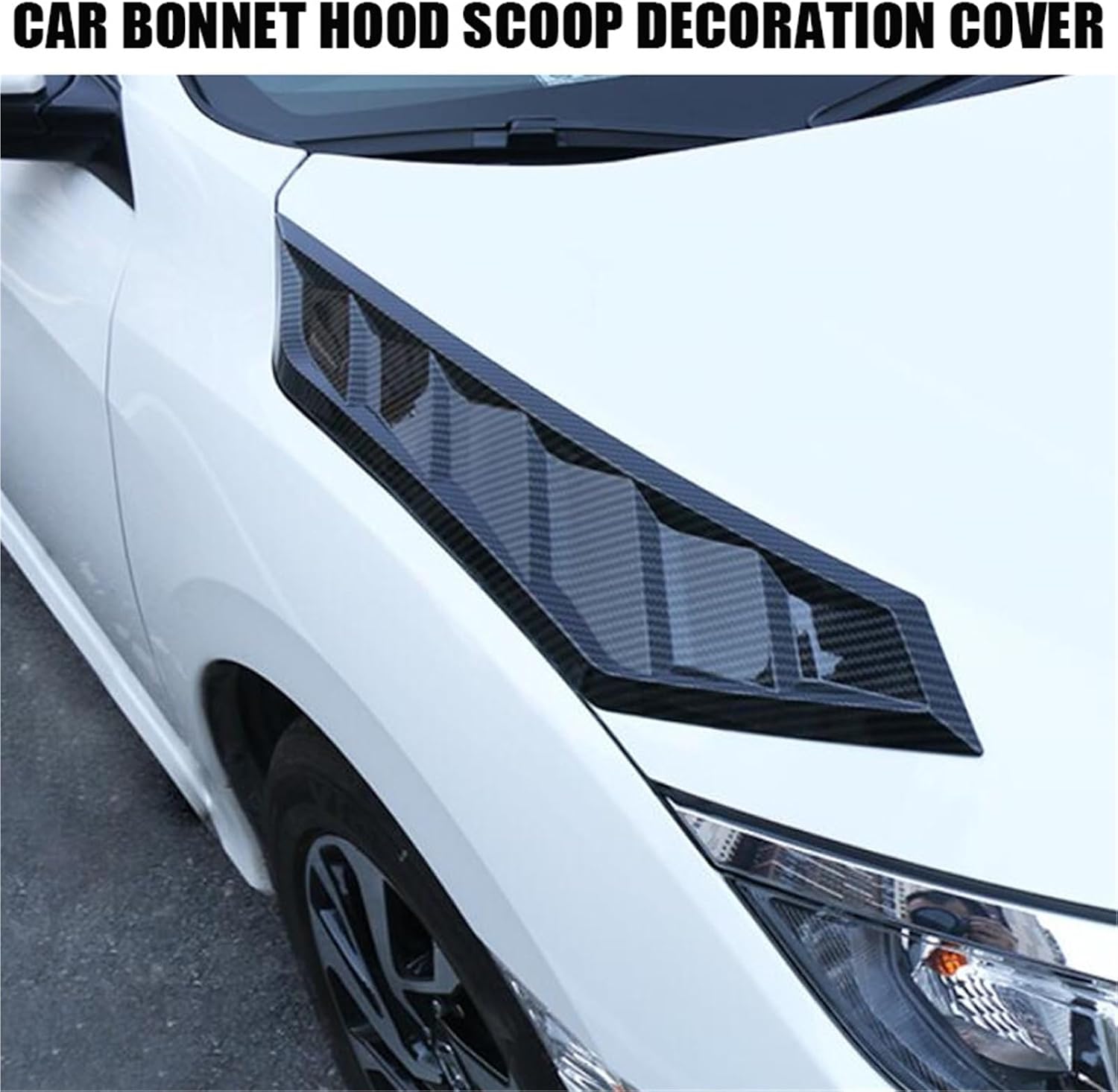 Car Bonnet Hood Scoop Decoration Cover Fit for Honda Civic Golf MK7 BMW X5 E70 E87 Mitsubishi Outlander Chevrolet Cruze Audi A6 C6(Black)