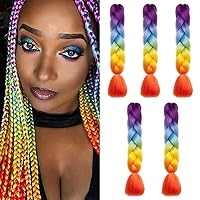 Vista 158 de Benehair 1 paquete de 1 paquete de extensiones de cabello trenzado de 24 pulgadas, extensiones de cabello sintético de alta temperatura, extensiones