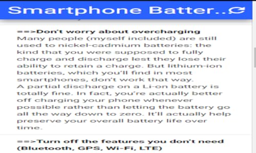 Smartphone Battery Life Info