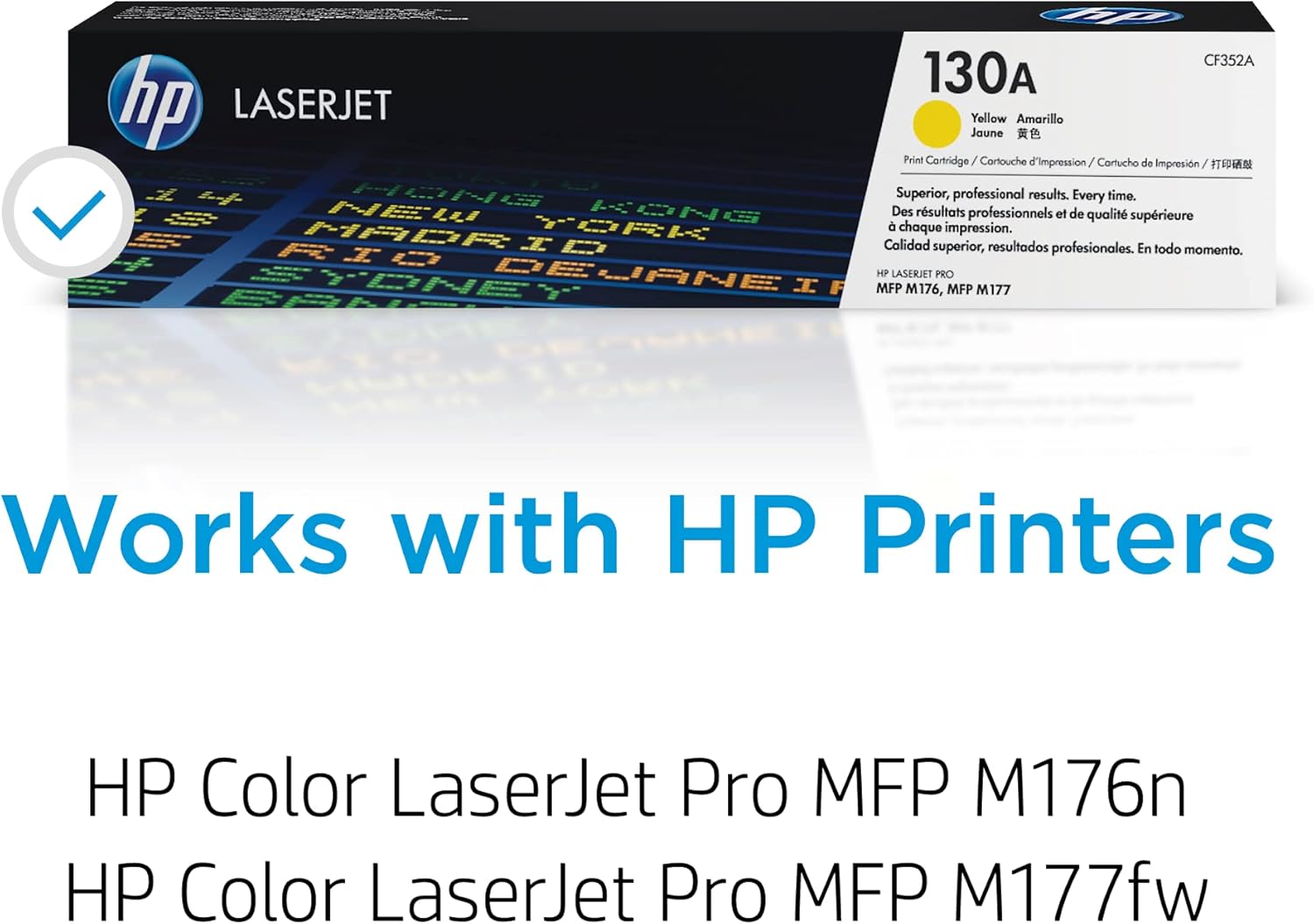 HP 130A Yellow Toner Cartridge | Works Color LaserJet Pro MFP M176, M177 Series | CF352A