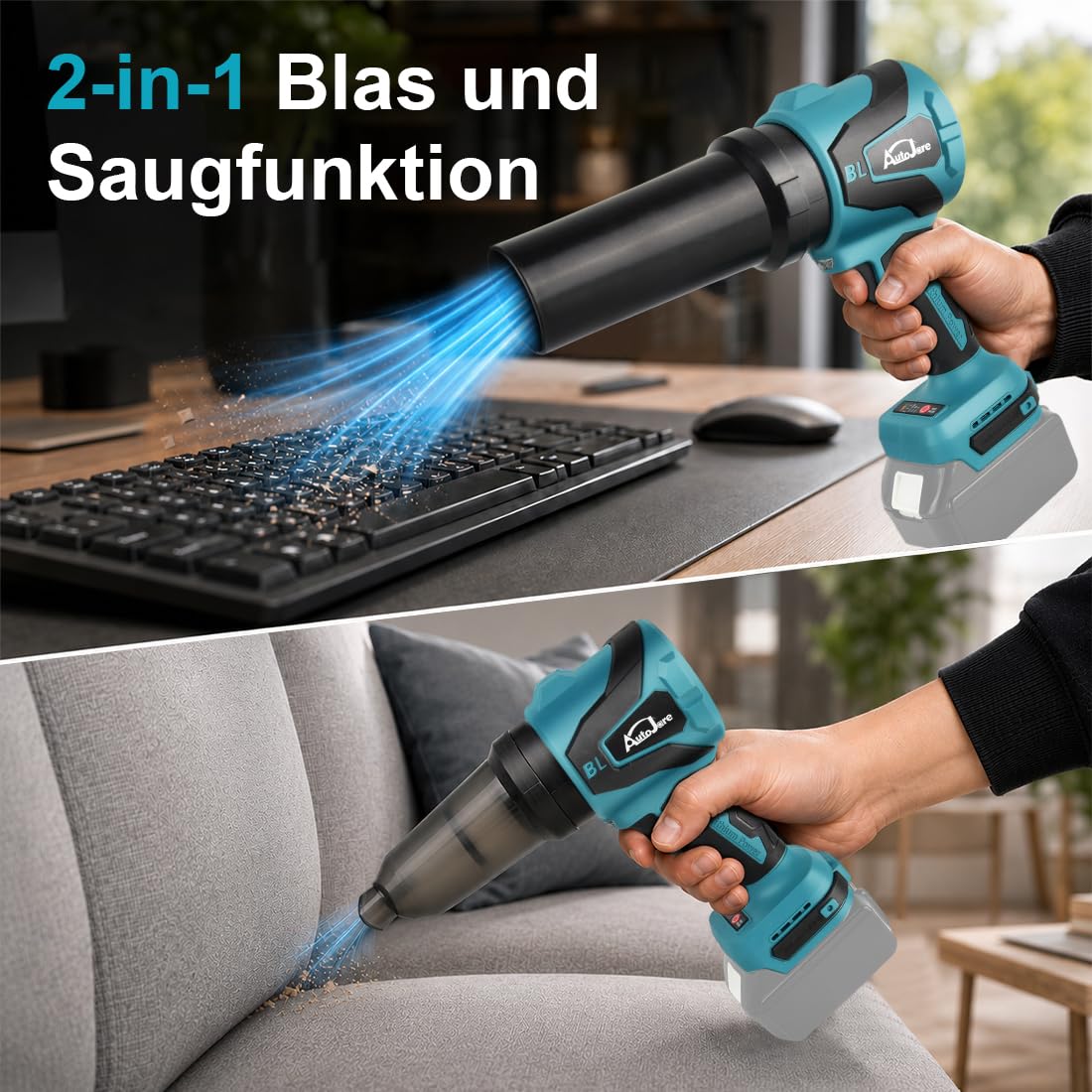 2 w 1 mini dmuchawa akumulatorowa i odkurzacz ręczny, kompatybilny z Makita 18 V