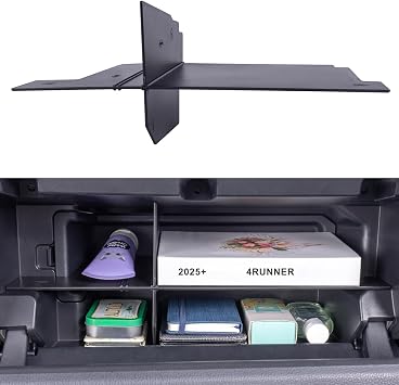 منظم مقسم صندوق القفازات JKCOVER متوافق مع ملحقات Toyota 4Runner6tn Gen 4Runner 2025+، ملحق تخزين، بلاستيك ABS أسود