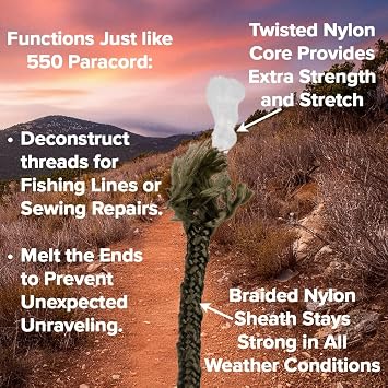 Paracord Planet ParaLock Paracord Textured Sheath Paracord for Added Grip in Knots, Handles, and More! (Olive Drab, 100 Feet)