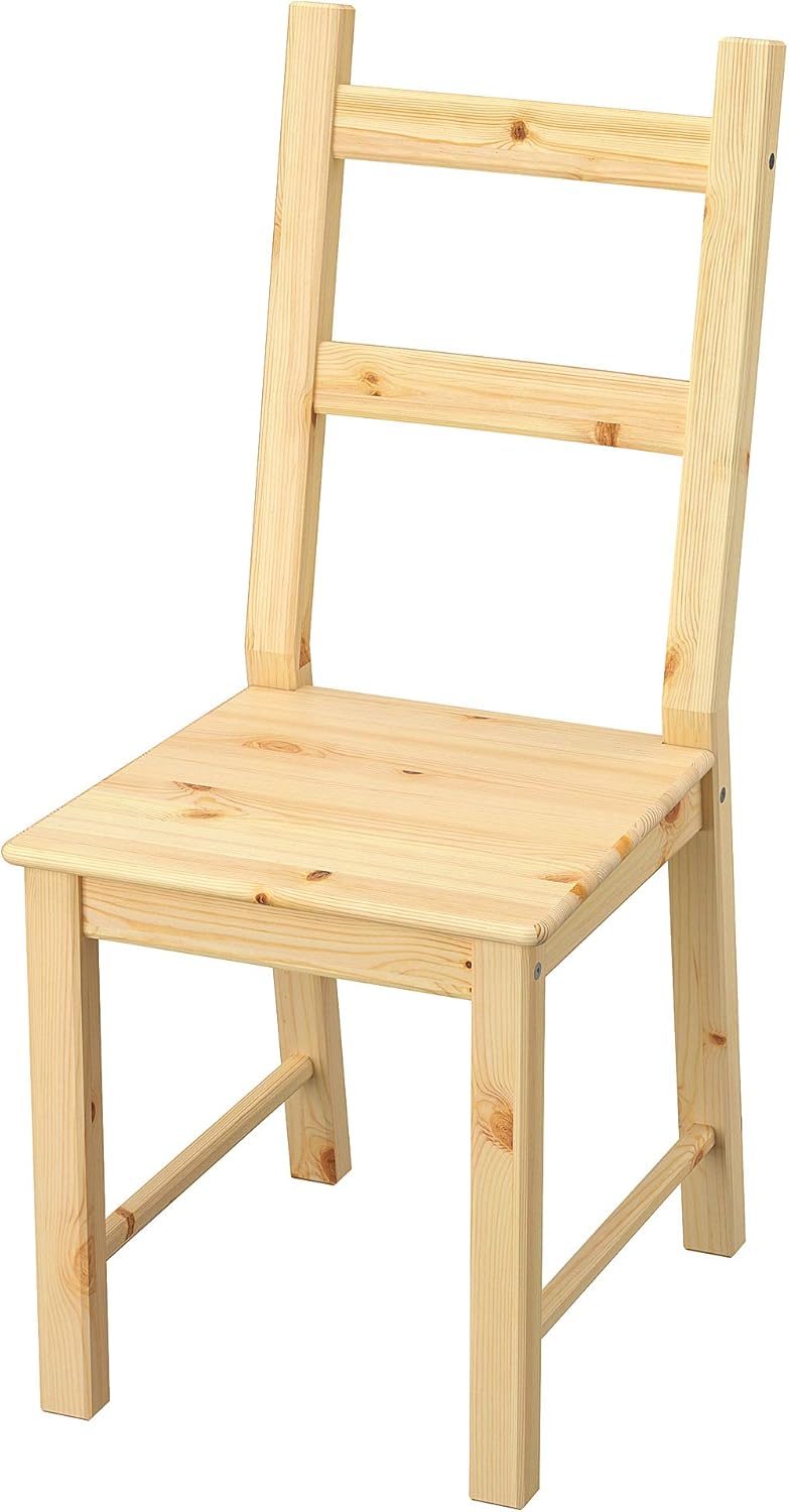 IKEA Ivar Pine Ladder Back Armless Wooden Dining Chair, Already Assembled, Max Weight 110 kg ...