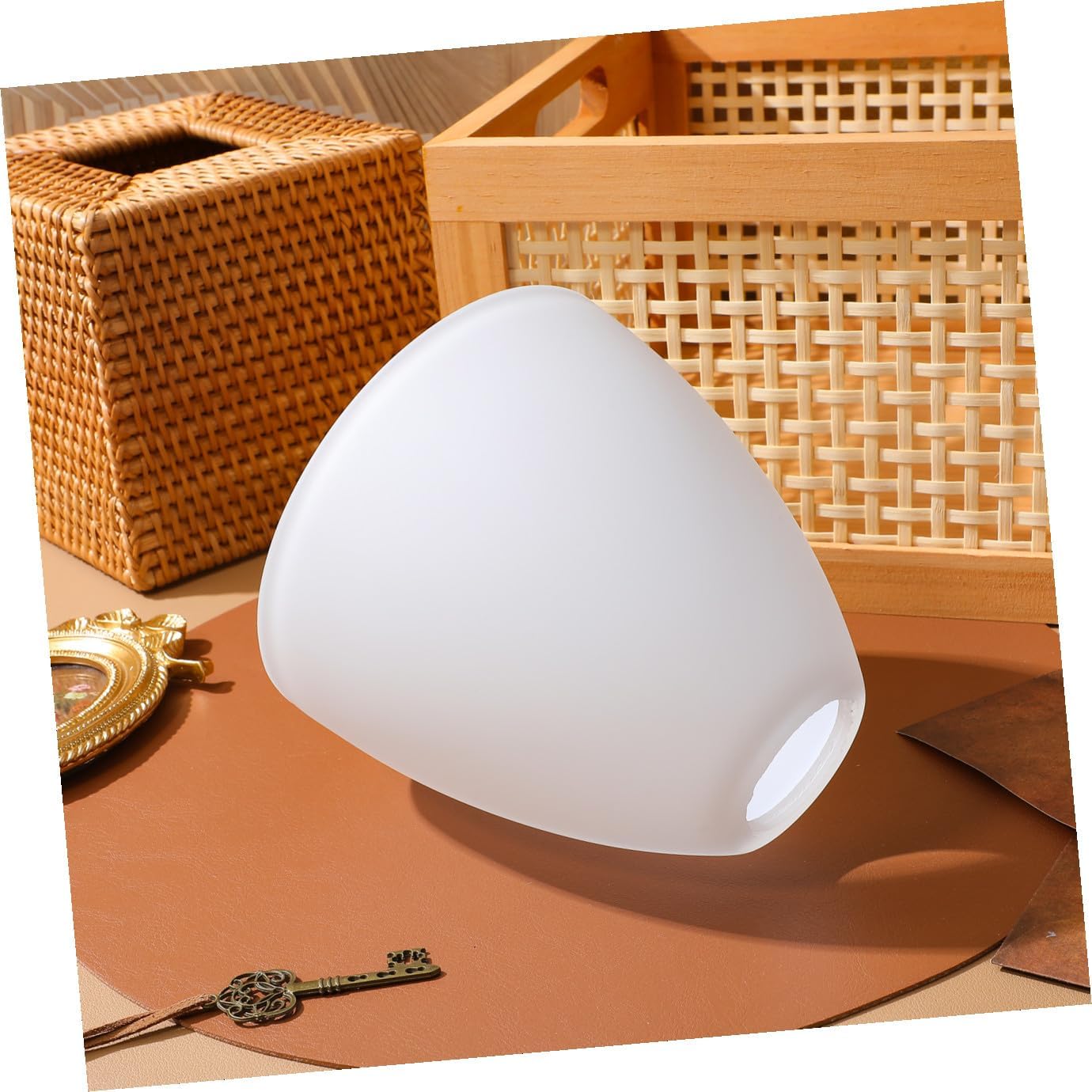 DOITOOL White Frosted Glass Shades Replacement, Bell Shaped Glass Shade Replacement Covers for Ceiling Fan Light Fixture, Glass Shade Replacement for Chandelier Wall Lights