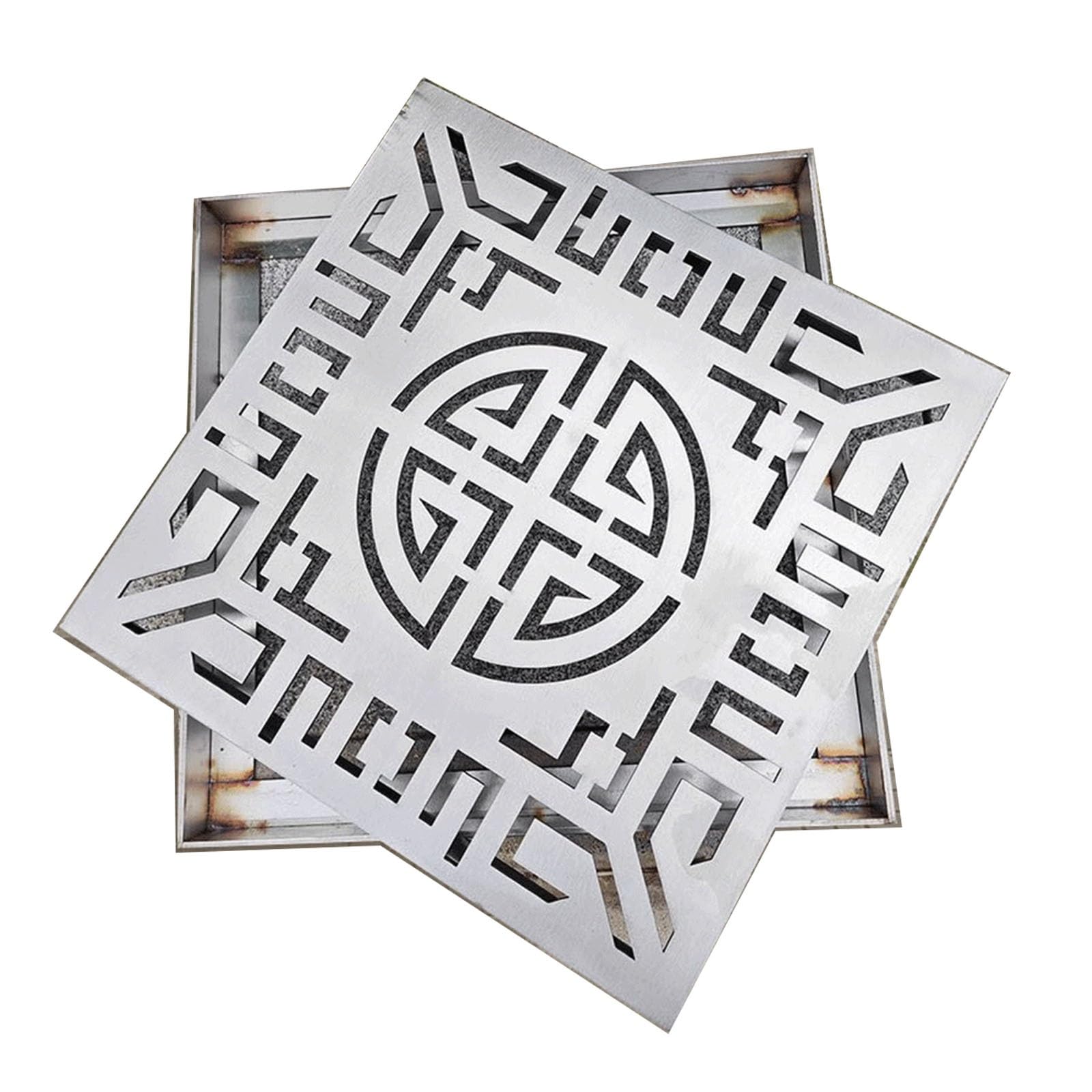 GJMSSMY 35x35cm Drain Cover, Decorative Manhole Lid, Secure Internal Filter, Ideal for Sidewalks, Parks, and Scenic Areas - & Stylish (14x14in)