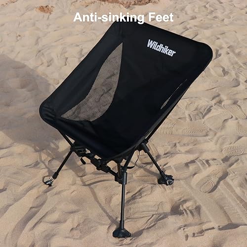 Miniatura 6 de Wildhiker Sillas de camping portátiles, ligeras con patas grandes antihundimiento, para playa, senderismo, motocicleta, mochileros, viajes,