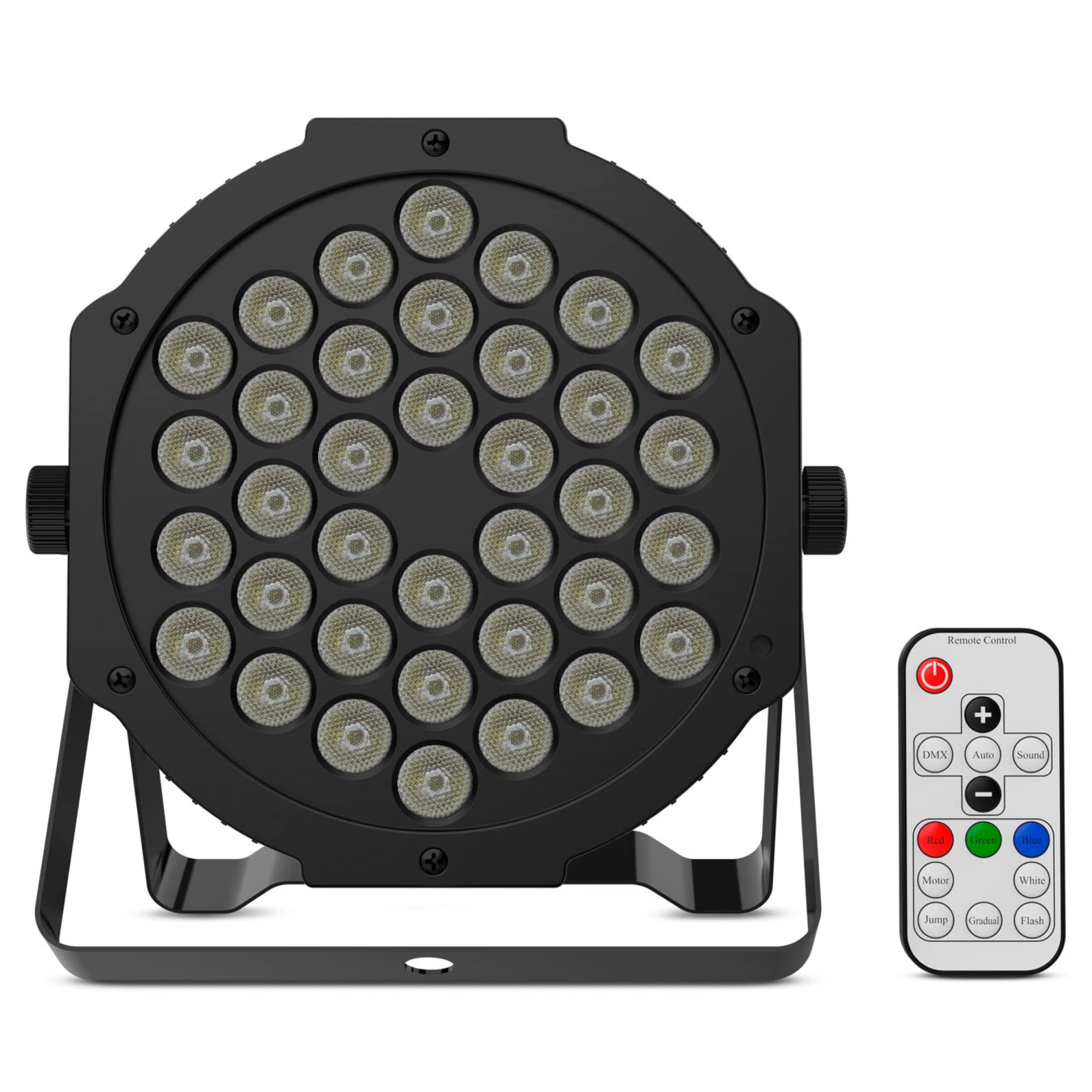 Audibax Montana 36 - Faretto LED Disco - Faretto Mobile Professionale - Dotato di 36 Luci LED RGBW da 1W - Sincronizzazione con Musica - Modalità Automatica - Connessione DMX 7 Canali