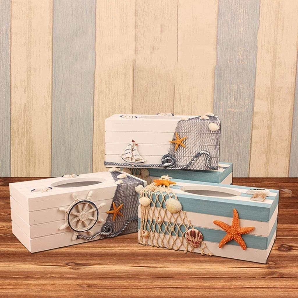 Caja Para Pañuelos Rectangular Blanca Con Tapa De Bambú