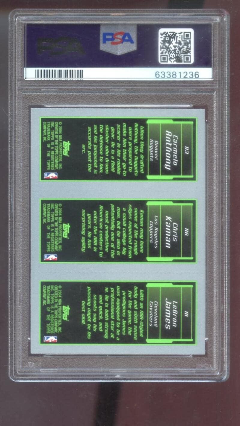 2003-04 Topps Rookie Matrix #111 Lebron James Carmelo Anthony Chris Kaman PSA 8 Graded Basketball Card NBA 03-04 2003-2004 113 116