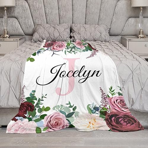 Miniatura 5 de Artsadd Manta de bebé personalizada con nombre, manta de bebé personalizada para niñas, manta de envoltura con nombre personalizado para bebé,