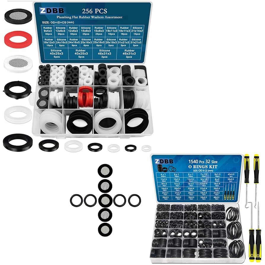 Amazon.com: ZDBB 1696 PCS 14 Size Rubber Flat Washers and 32