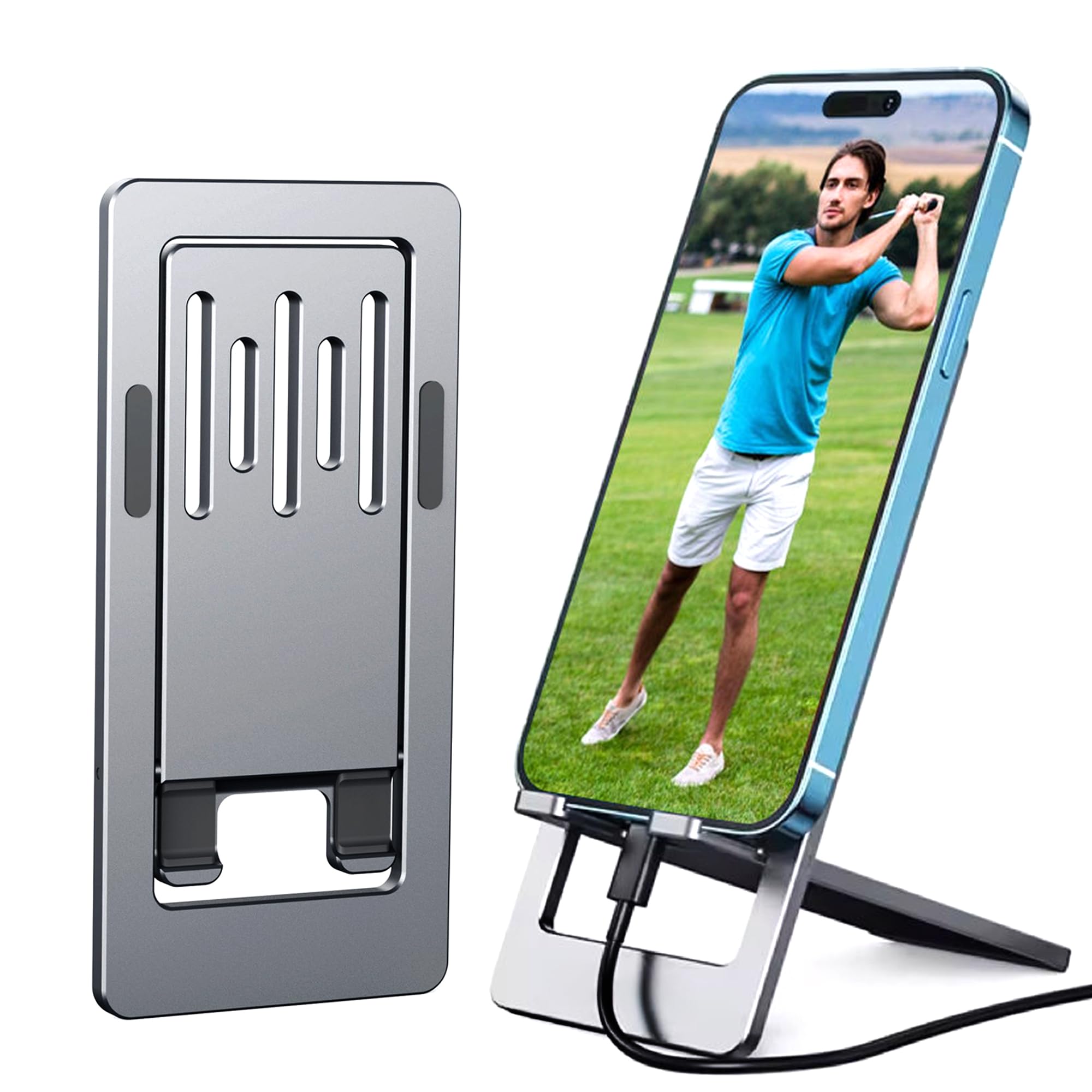 AutoStory Portable Mobile Stand for Desk & Table | Foldable Metal Phone Holder | Portable Desktop Mobile Stand with Multi-Angle Viewing | Universal Phone Stand for All Smartphones-image-23