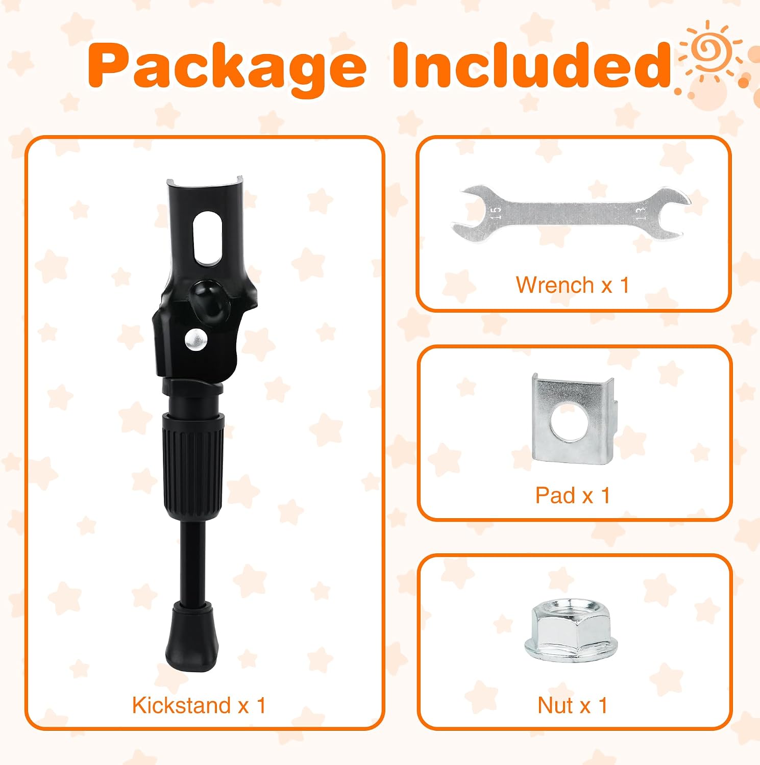 ZUKKA Bike Kickstand 16 Inch for Kids Bike Adjustable Aluminum Alloy Kickstand for Bicycles with Anti-Slip Pad for Kids Bike Universal Fit for Mountain Road Bikes