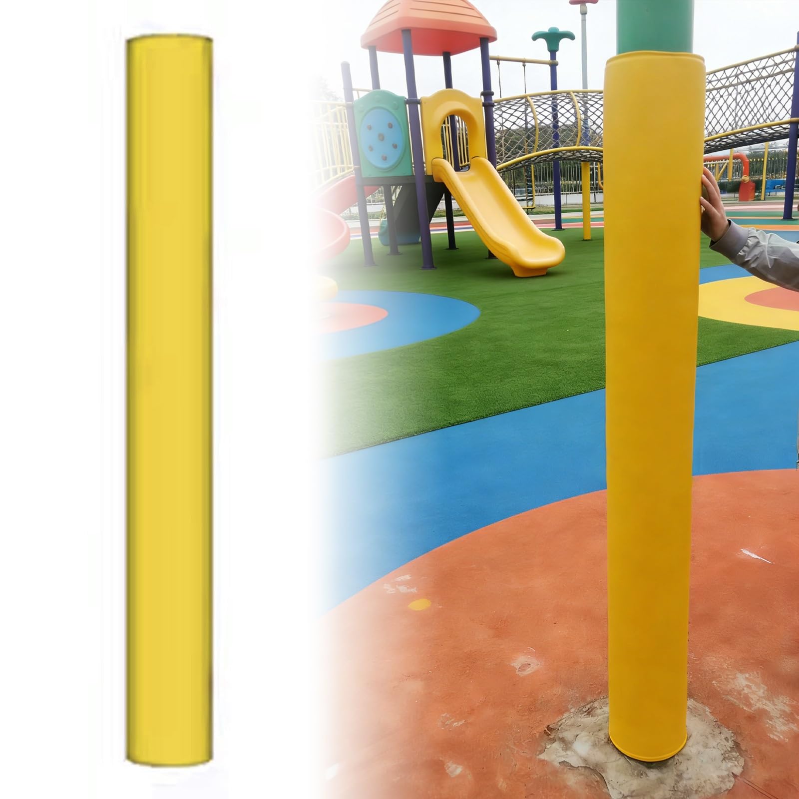 Outdoor Schaumstoff-Schutzkissen für Metallstangen, Spielplatz/Fitnessstudio, Universal-Säulenabdeckungen, strapazierfähige Polsterung für Sicherheit (190 cm Höhe, 24 cm Durchmesser)
