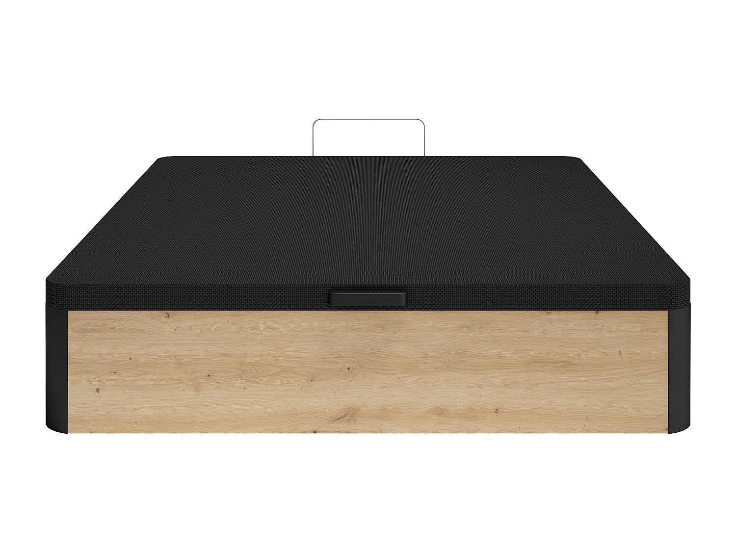 Vente-unique - Sommier Coffre 120 x 200 cm - Naturel Clair et Noir - NAMOSI de YSMÉE
