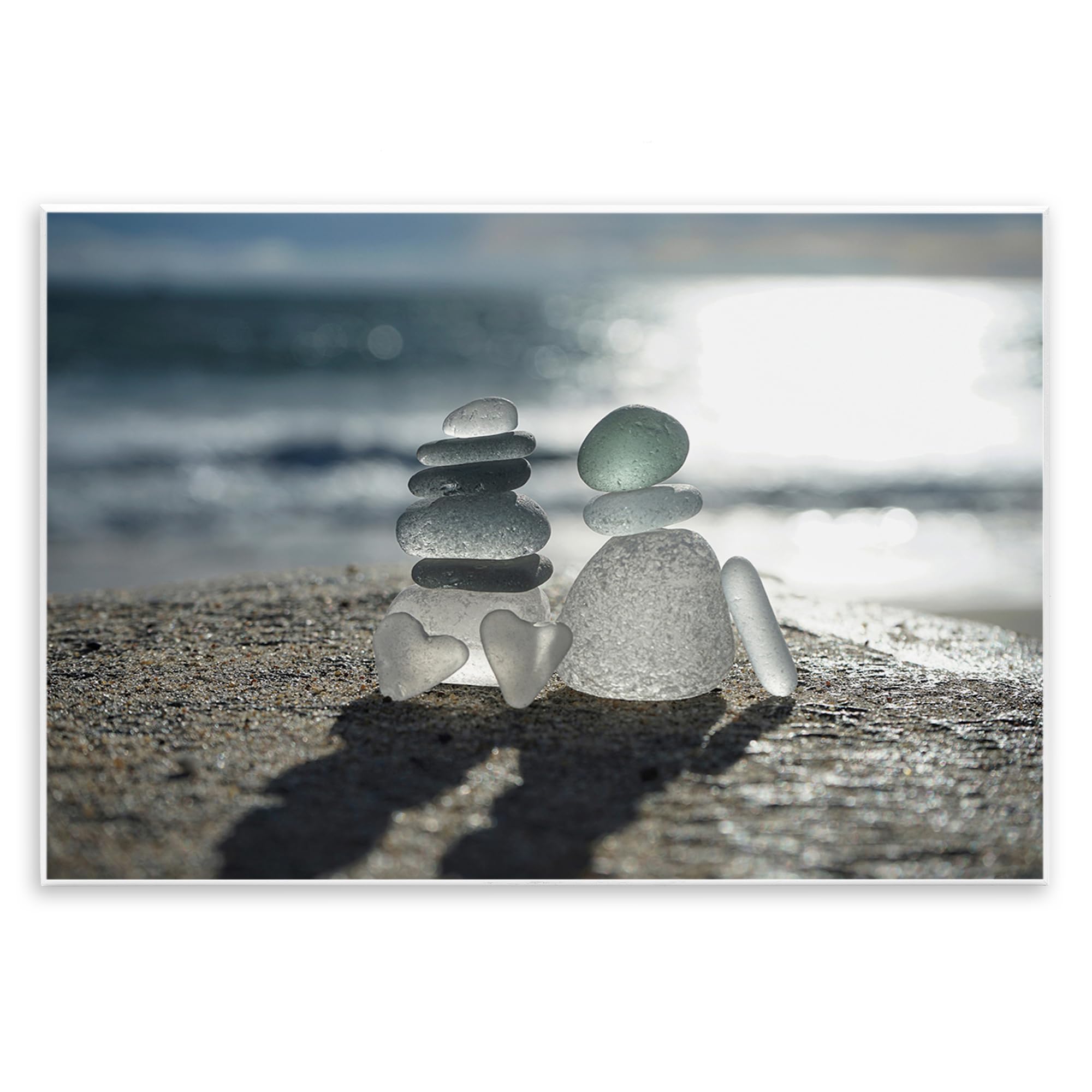 'Zen Sea Glass Hearts'| Wall Plaque Art