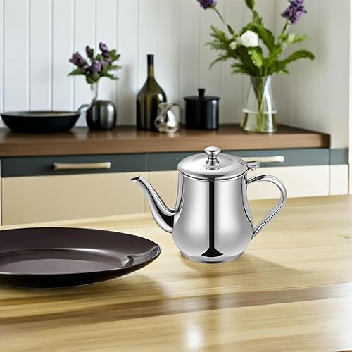 Miniatura 4 de Angoily Contenedor de grasa de tocino con colador, olla de acero inoxidable, lata de grasa de aceite con tapa, filtro de grasa para almacenar carne