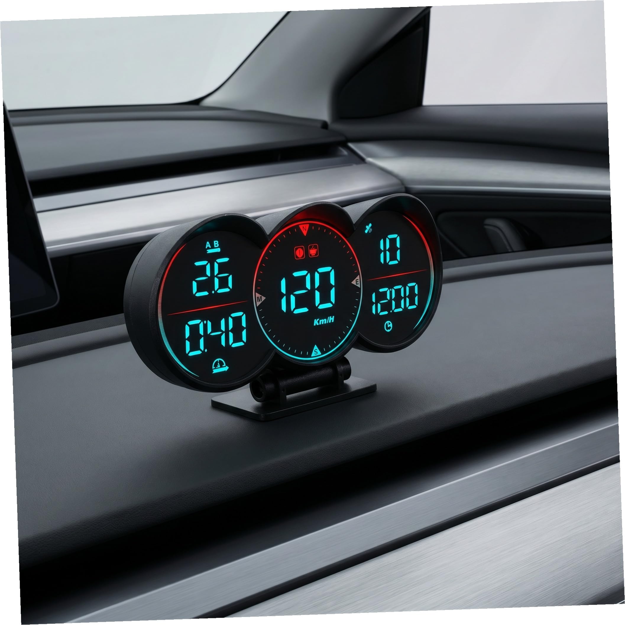 Toyvian Cyfrowy Wyświetlacz Hud Do Samochodu i Motocykla z GPS Prędkościomierz Head Up z Alarmem Przekroczenia Prędkości Szybka Instalacja Desce Rozdzielczej Wskazanie Prędkości i