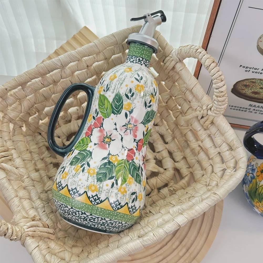 Botella dispensadora de aceite de oliva, boquilla antigoteo, dispensador de aceite y vinagre de cerámica para cocina, ideal para salsas y aceites