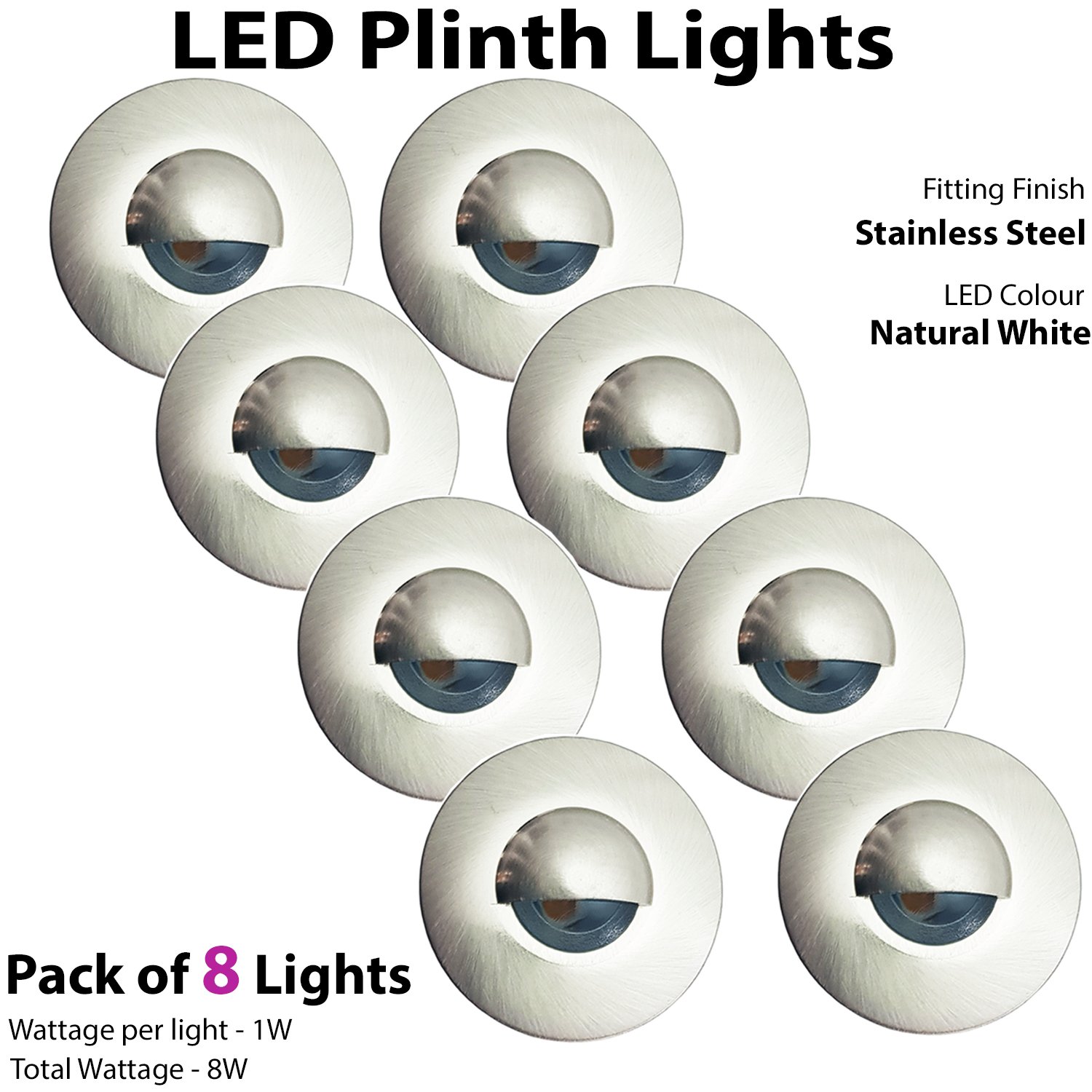 2 Pack, Metallic, 8x Eyelid Round Plinth Lights - Image 2
