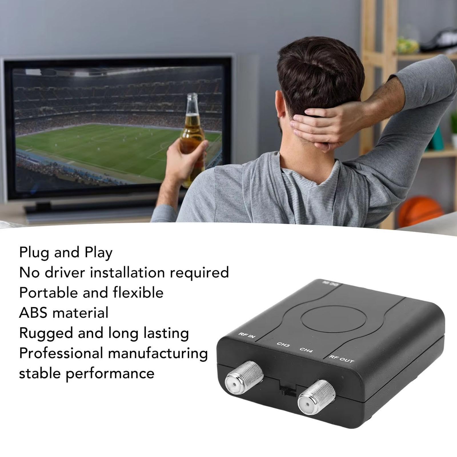 Adattatore modulatore risoluzione coassiale Adatto per Trasmissione Stabile segnali Adattatore modulatore per presentazioni conferenze 1080P