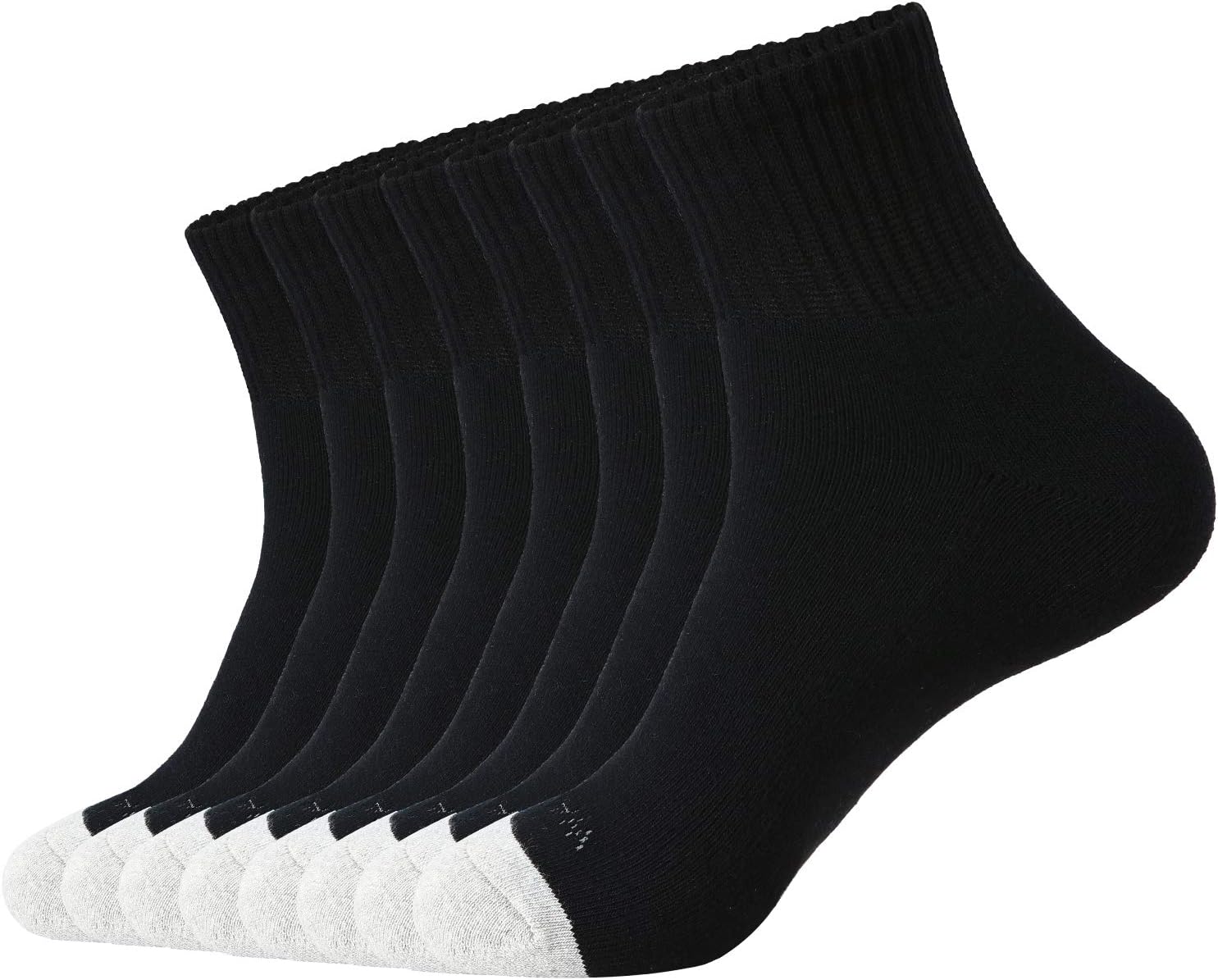 WANDER Men's Athletic Ankle Socks 3/8 Pairs Thick Cushion Running Socks for Men&Women Cotton Socks 6-9/9-12/12-15