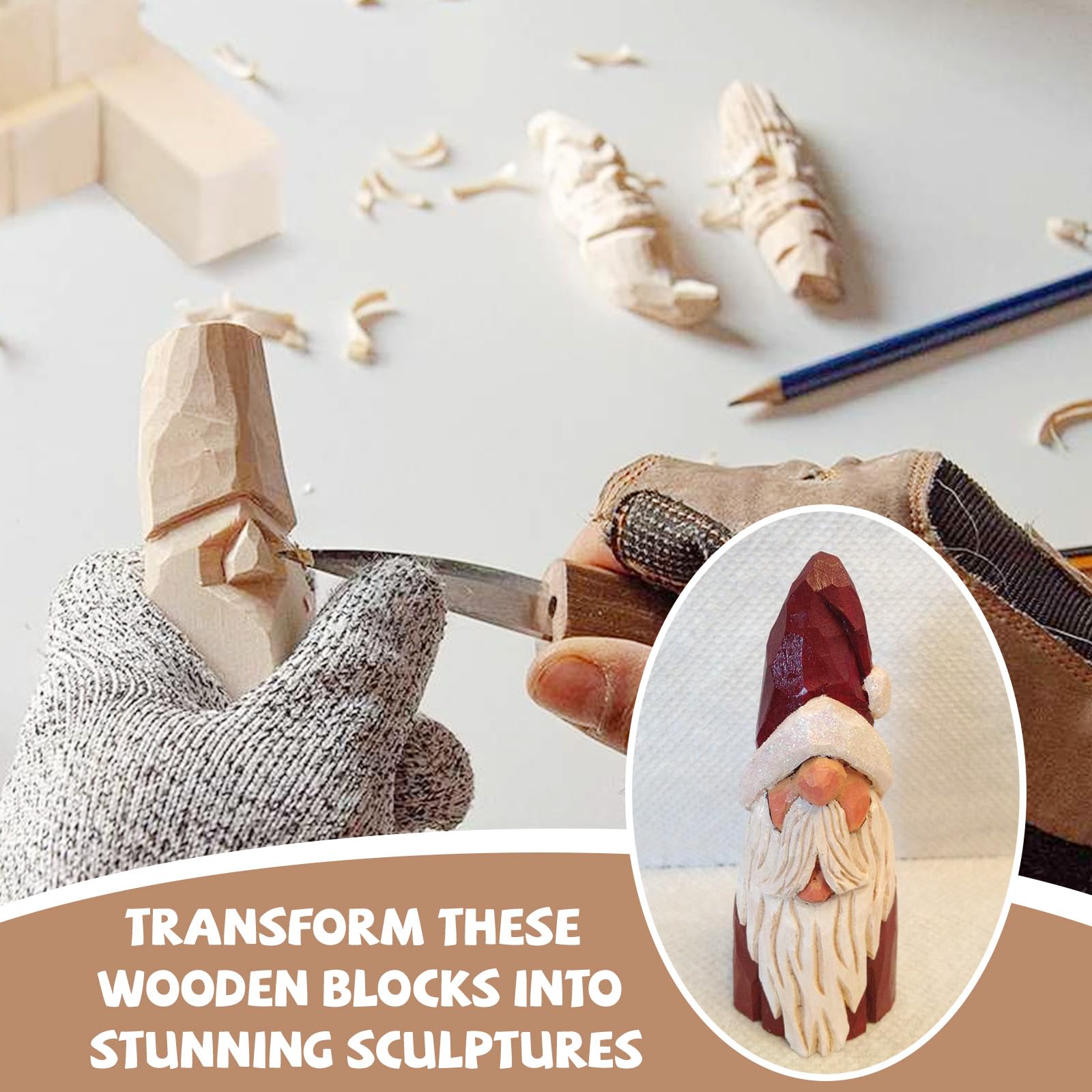 AUNHOKE 12 Pcs Basswood Carving Blocks, Whittling Wood Set for Crafts Wooden Blocks for Craft Unfinished Wooden Blocks - Image 3